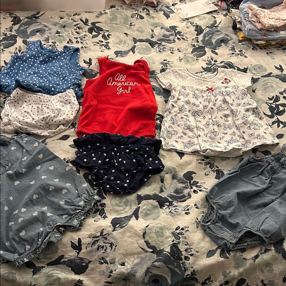 Baby Summer Red/White/Blue clothing Set - Sz 9M